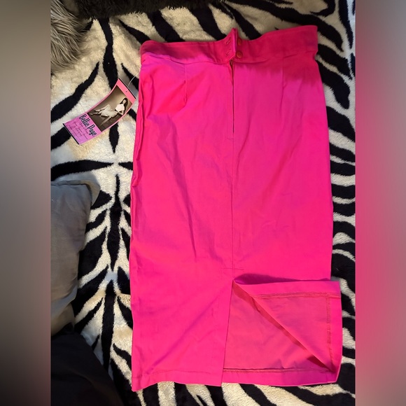 Bettie Page Hi-Times Classic Pencil Skirt: Hot Pink - Size L - Picture 1 of 2